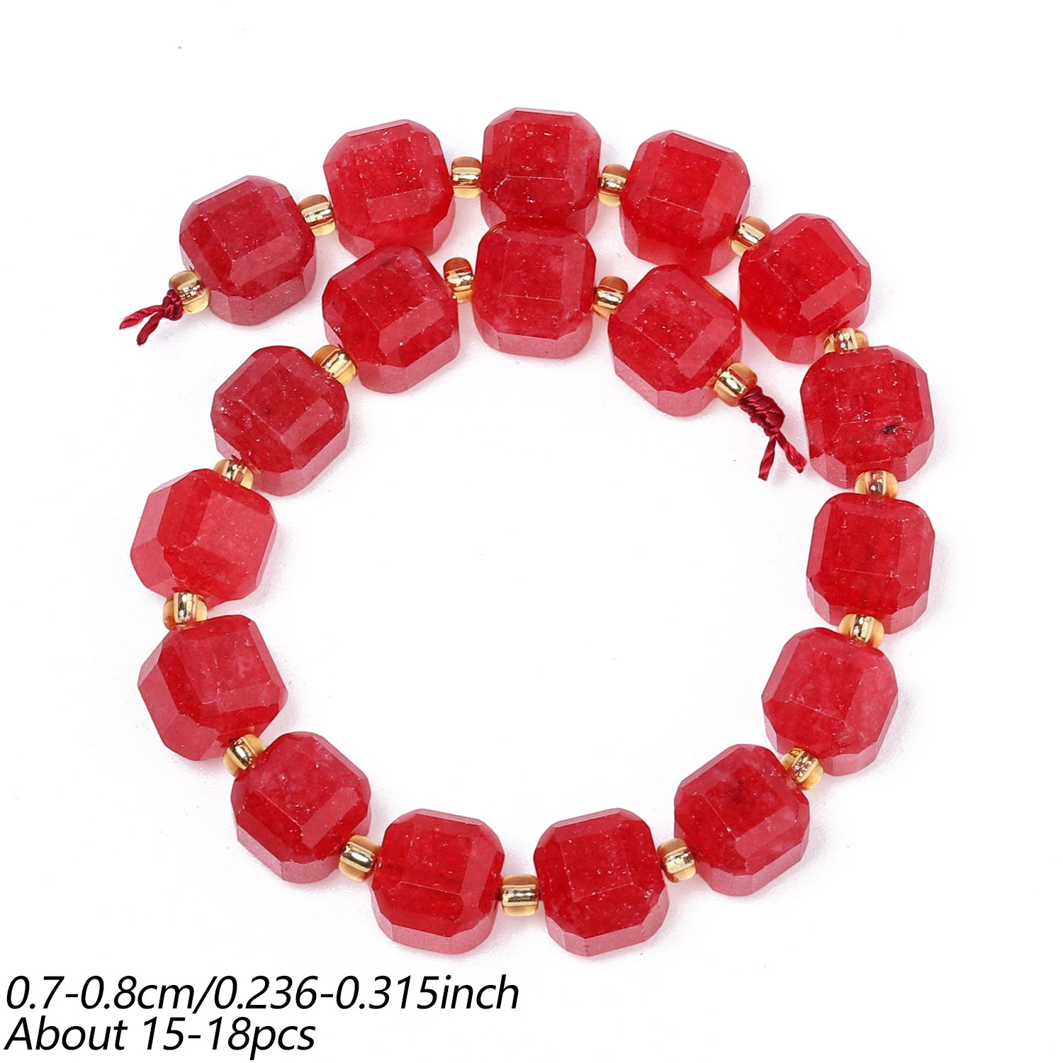 7-8mm Natural Stone Garnet Loose Beads for DIY Jewelry Making